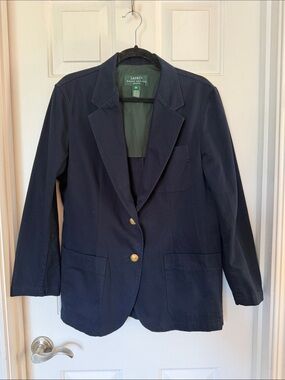 Lauren Ralph Lauren Dark Navy Blazer with Gold Buttons 100% cotton 8P